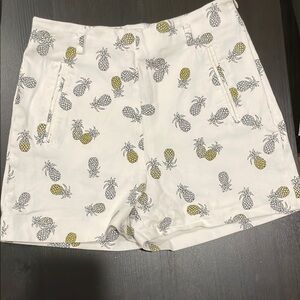 High waist Pineapple Print Women's Shorts